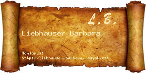 Liebhauser Barbara névjegykártya